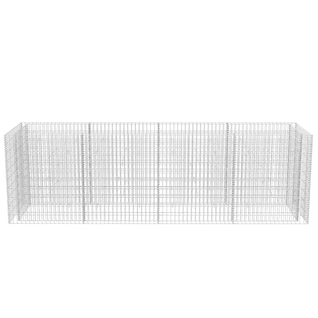Garden Planter Raised Bed Galvanised Steel Silver 360x90x100cm Border