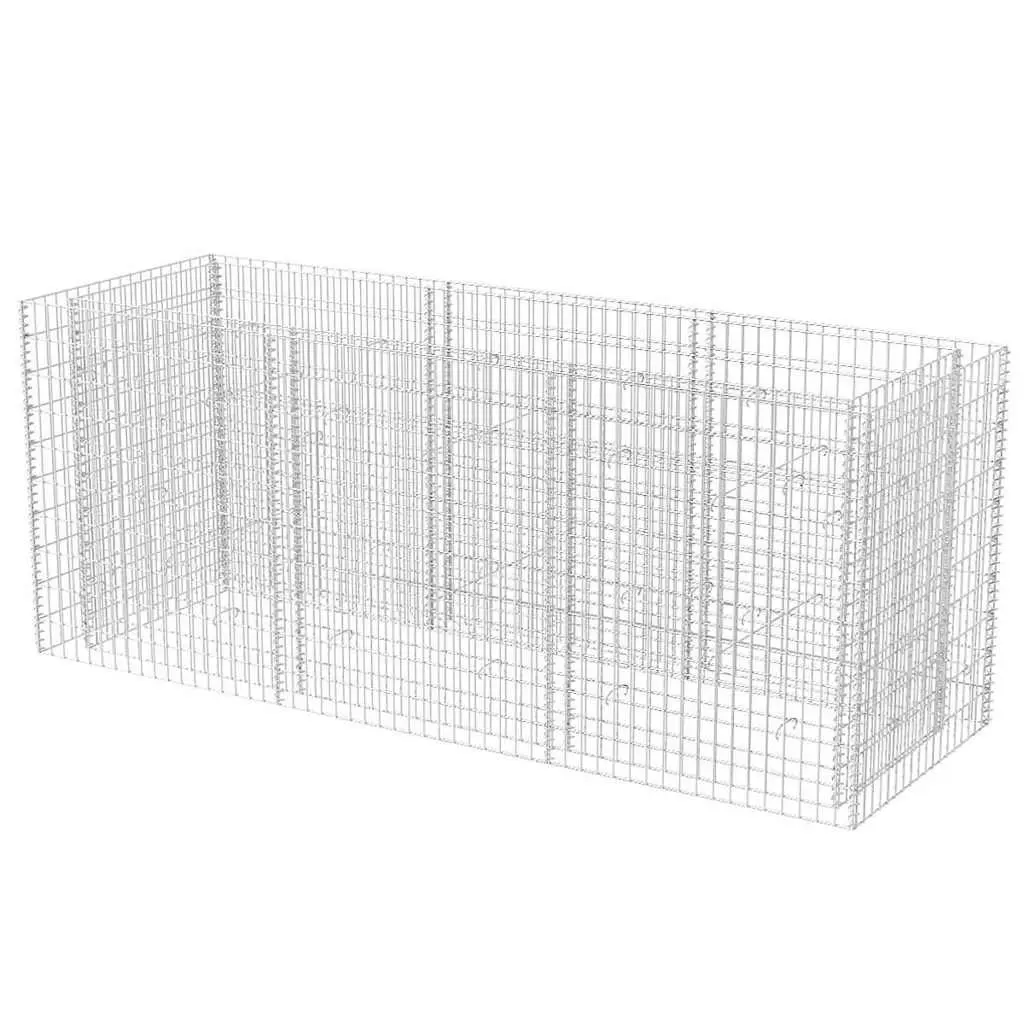 Gabion Raised Bed Garden Planter Outdoor Flower Border 270x90x100 cm Silver