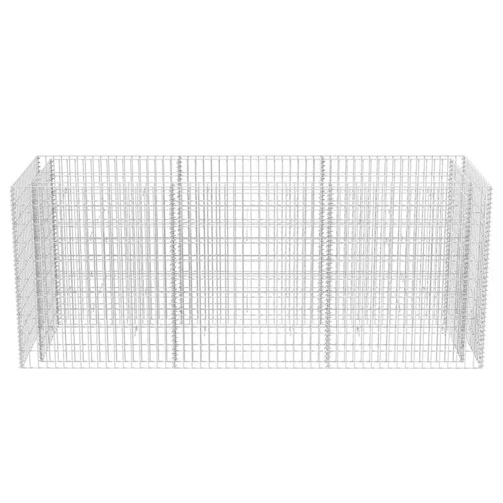 Gabion Raised Bed Garden Planter Outdoor Flower Border 270x90x100 cm Silver