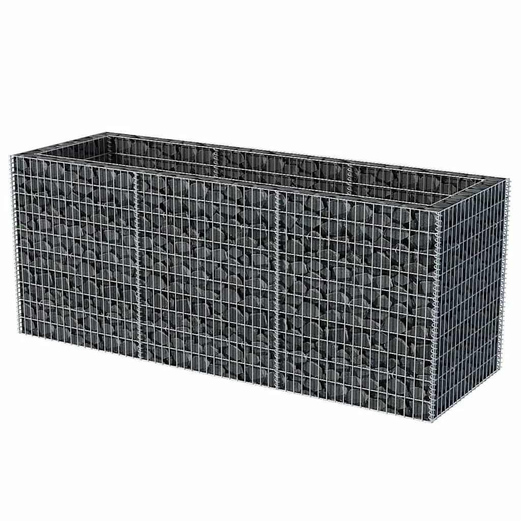 Gabion Raised Bed Garden Planter Outdoor Flower Border 270x90x100 cm Silver