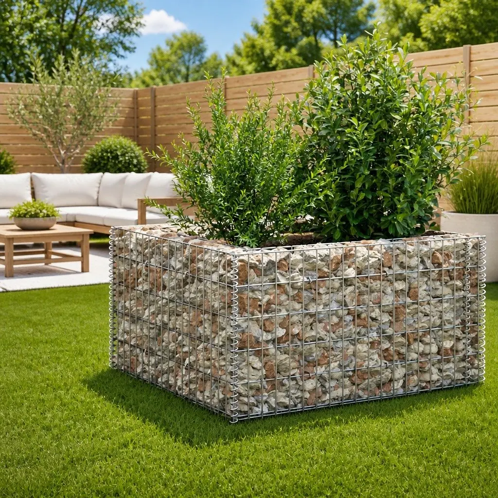 Gabion Raised Bed Garden Planter 360x90x50cm Silver