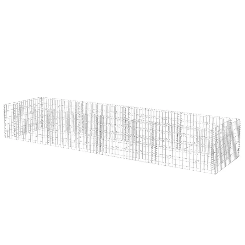 Gabion Raised Bed Garden Planter 360x90x50cm Silver