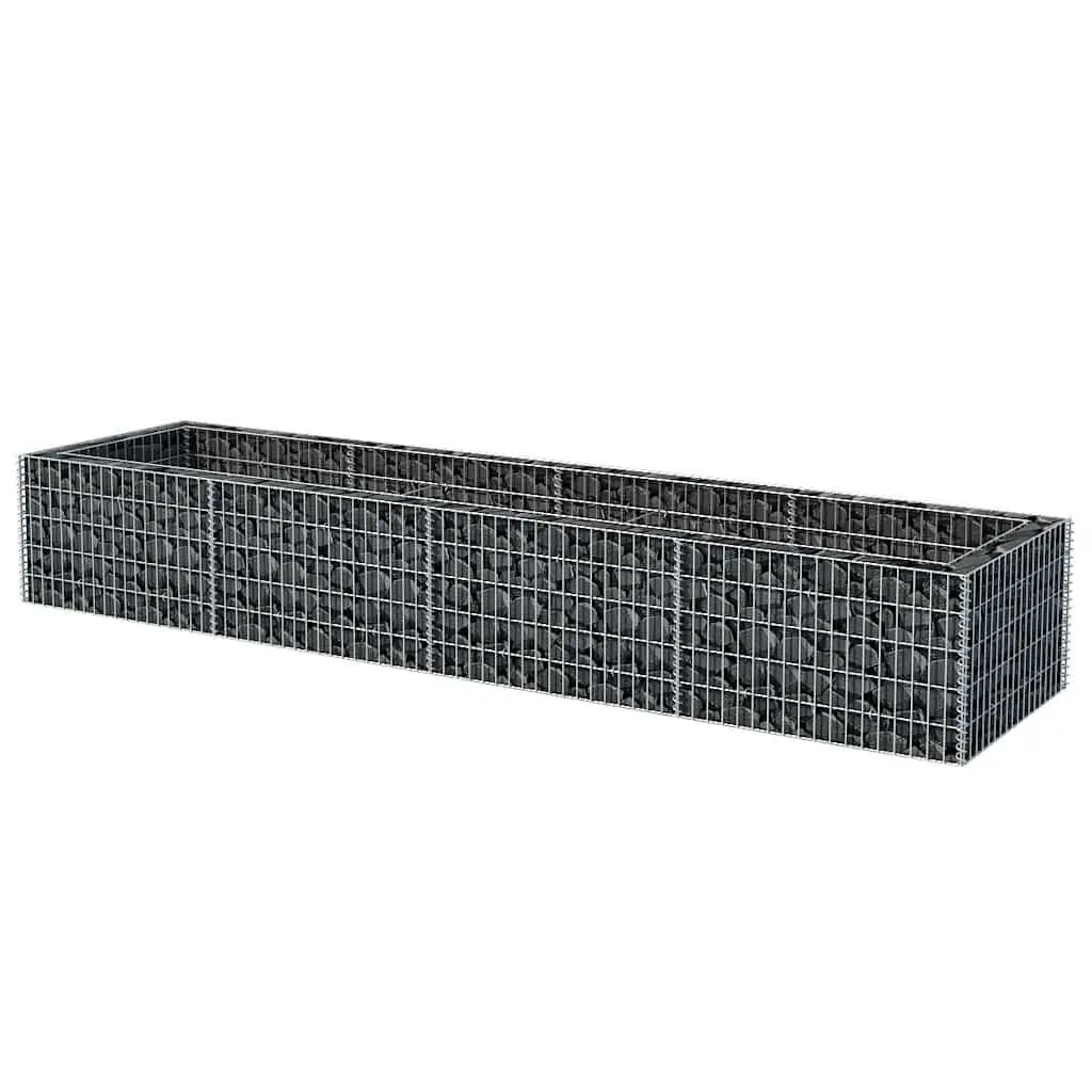 Gabion Raised Bed Garden Planter 360x90x50cm Silver