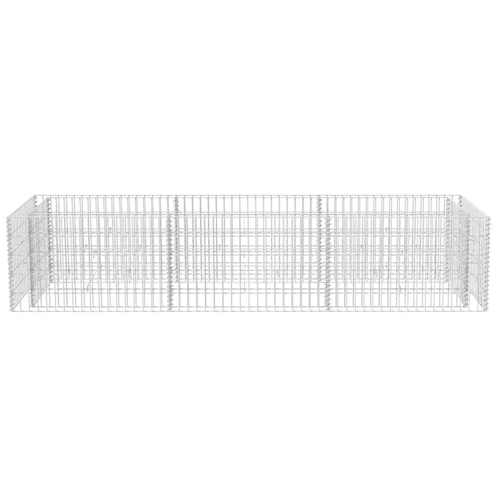 Gabion Raised Garden Bed Steel Planter Border Flower Plant Container 270x90x50cm Silver