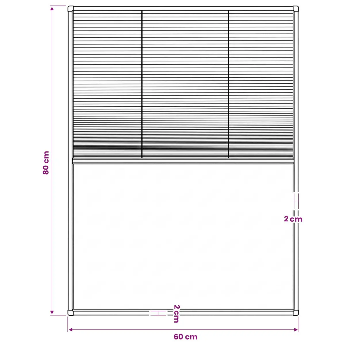 Plisse Insect Screen Window 60x80 cm Black Frame