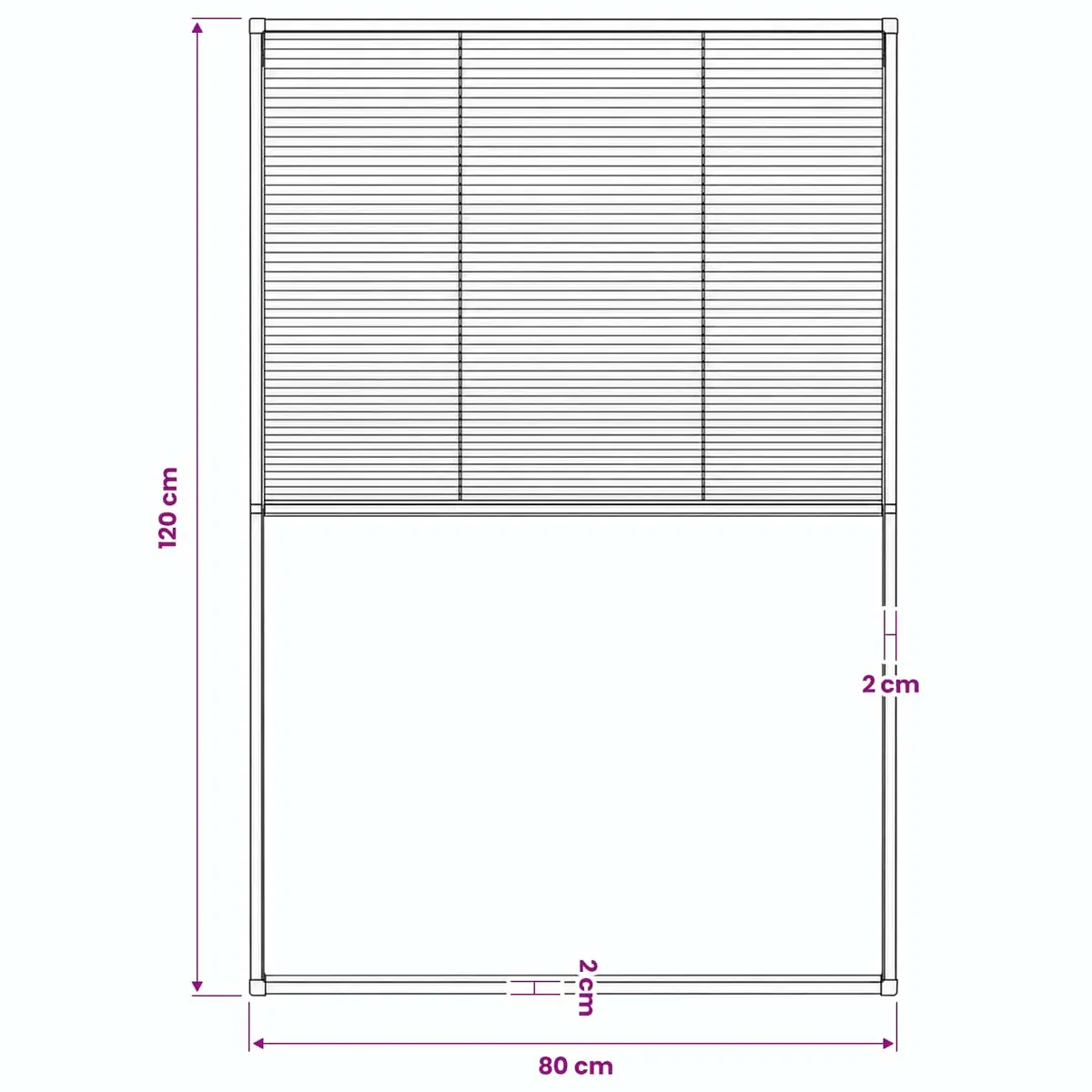 Plisse Insect Screen Aluminium Frame 80x120 cm Black