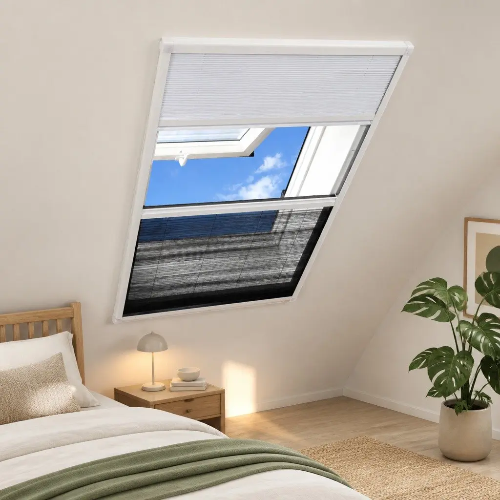 Insect Screen Window 80x120 cm Mesh Shade Black Aluminium Frame