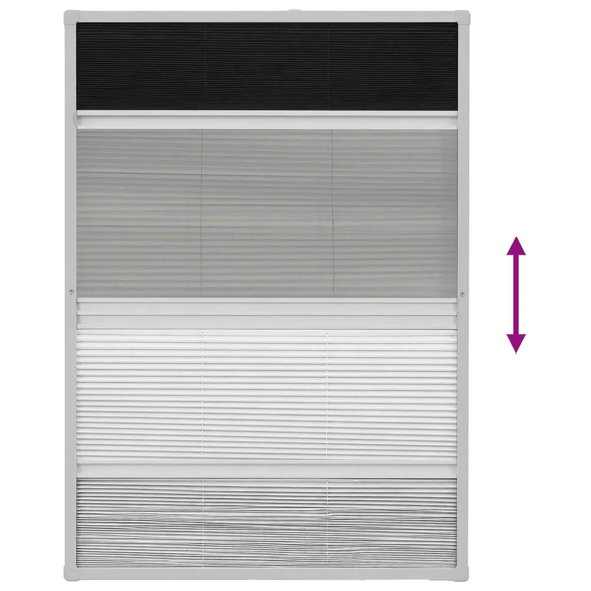 Insect Screen Window 80x120 cm Mesh Shade Black Aluminium Frame