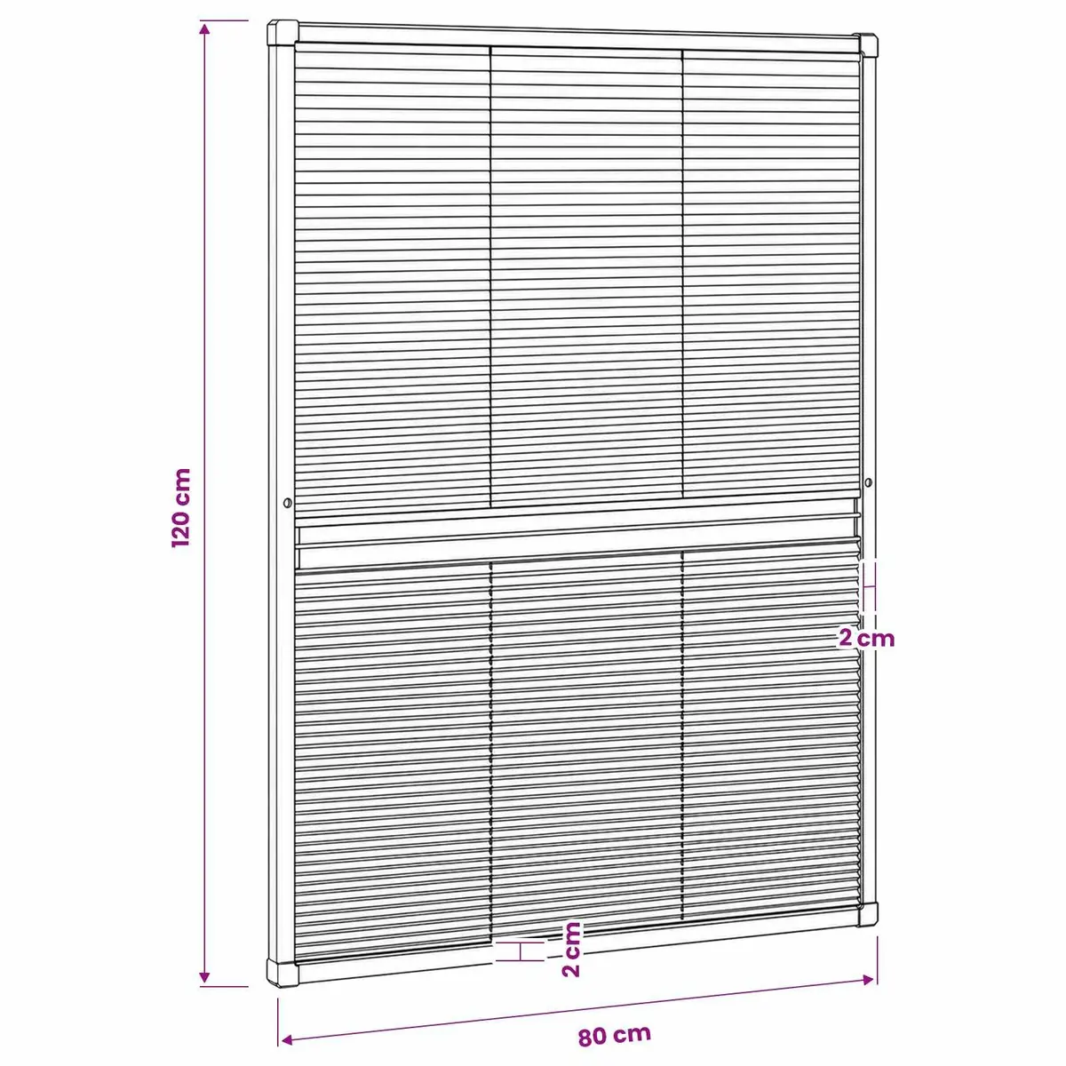 Insect Screen Window 80x120 cm Mesh Shade Black Aluminium Frame
