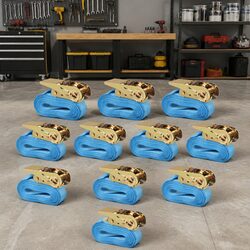 Reliable Heavy-Duty Ratchet Tie Down Straps - 10 pcs