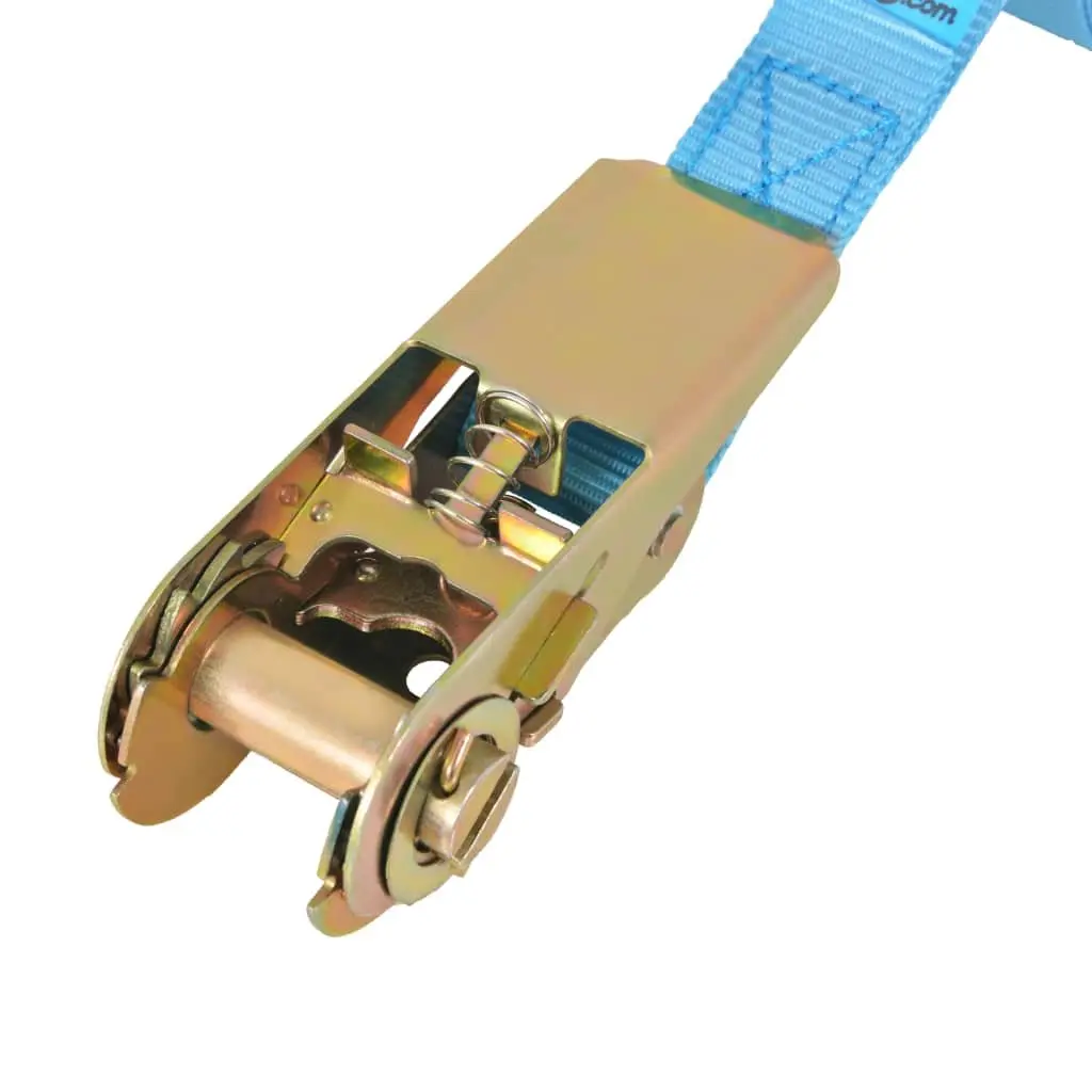Ratchet Tie Down Straps Heavy Duty Cargo Fastening 4m x 25mm Blue 10 Piece