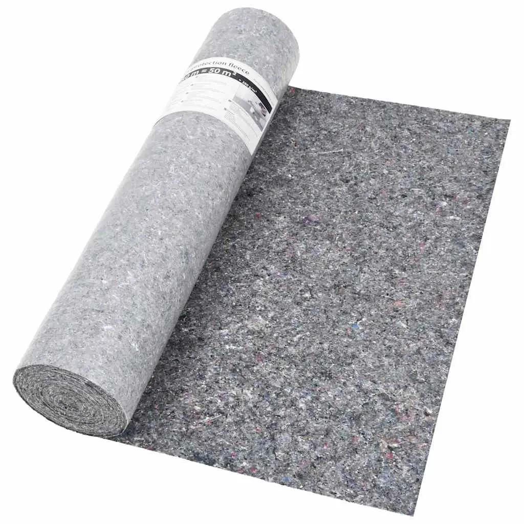 Non-slip Painter Fleece Floor Protection Dust Sheet 50m x 1m Grey