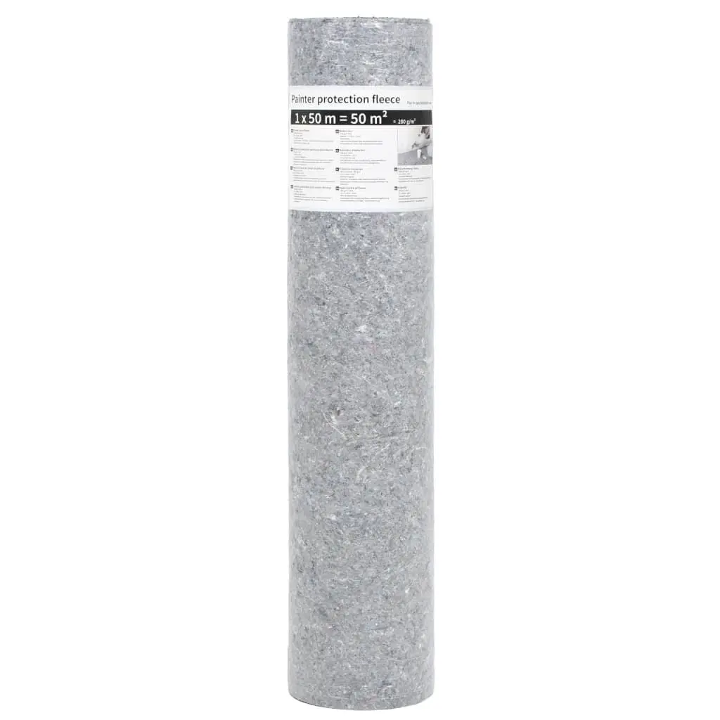 Painter Fleece Non-slip Floor Protection Dust Sheet 50m x 1m Grey 2 Piece