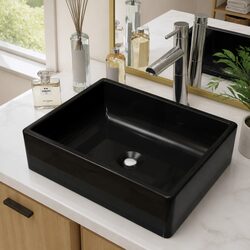 Durable Black Ceramic Bathroom Sink - Practical and Stylish