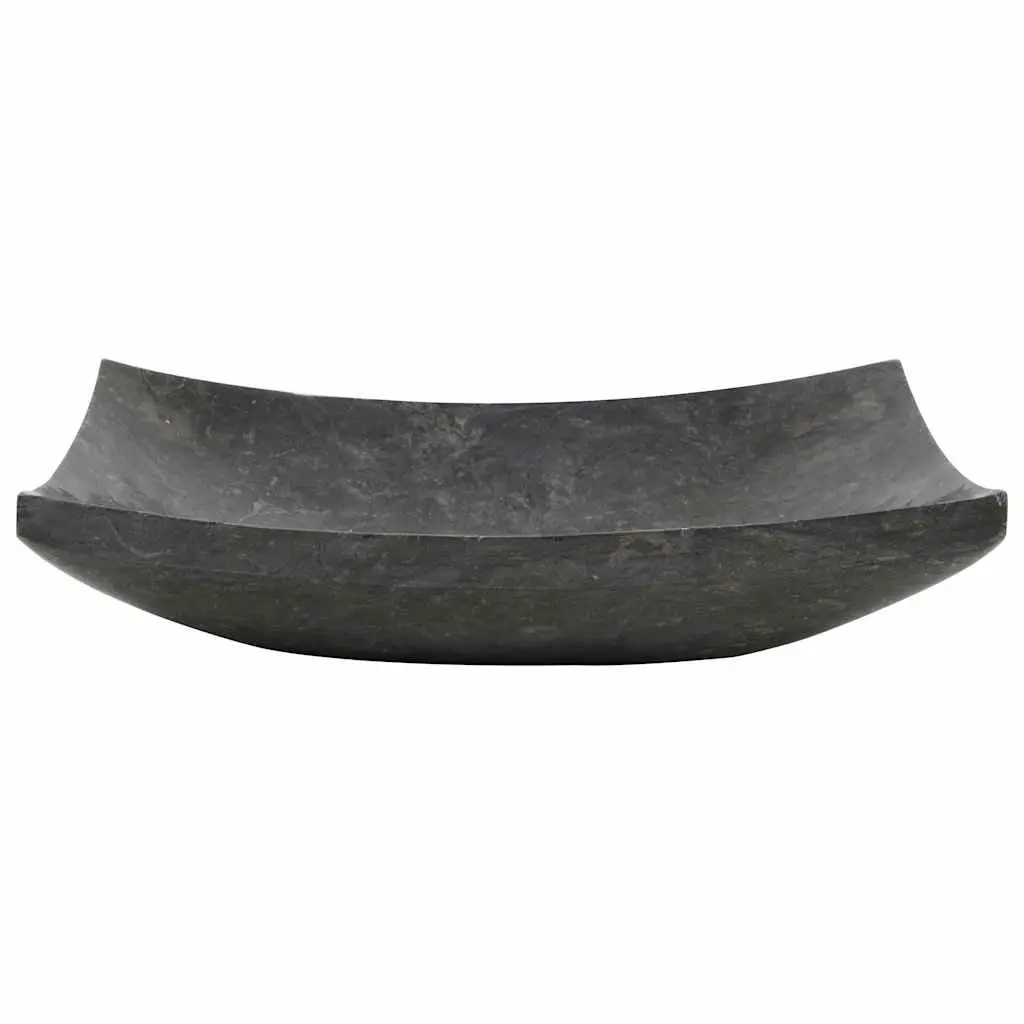 Bathroom Basin Sink Natural Stone 50x35x12 cm Rectangular Black Marble