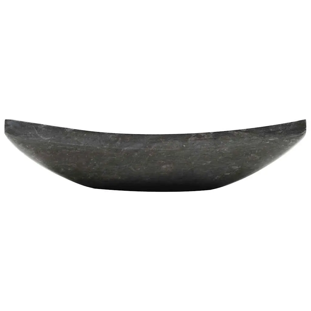 Bathroom Basin Sink Natural Stone 50x35x12 cm Rectangular Black Marble