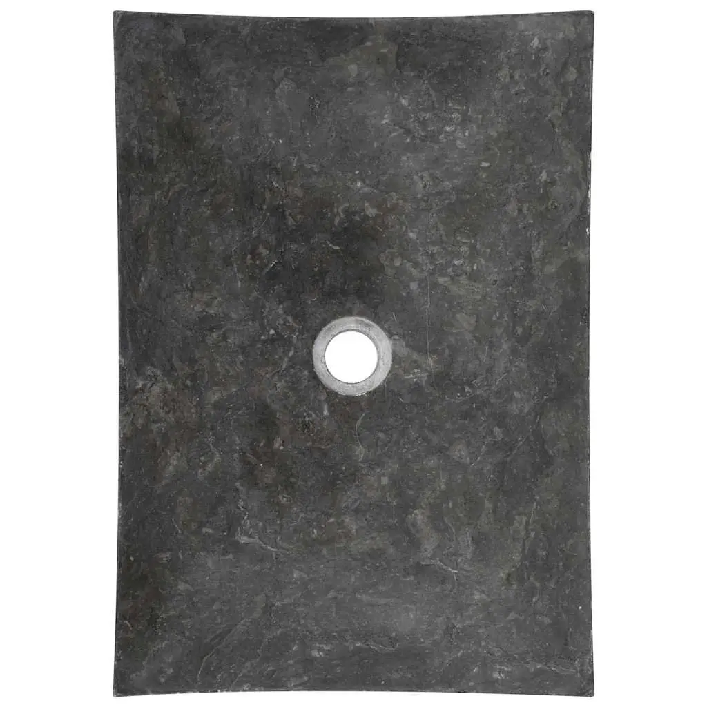 Bathroom Basin Sink Natural Stone 50x35x12 cm Rectangular Black Marble