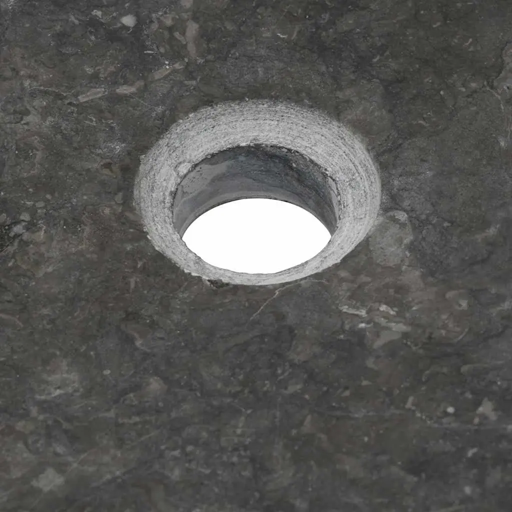 Bathroom Basin Sink Natural Stone 50x35x12 cm Rectangular Black Marble