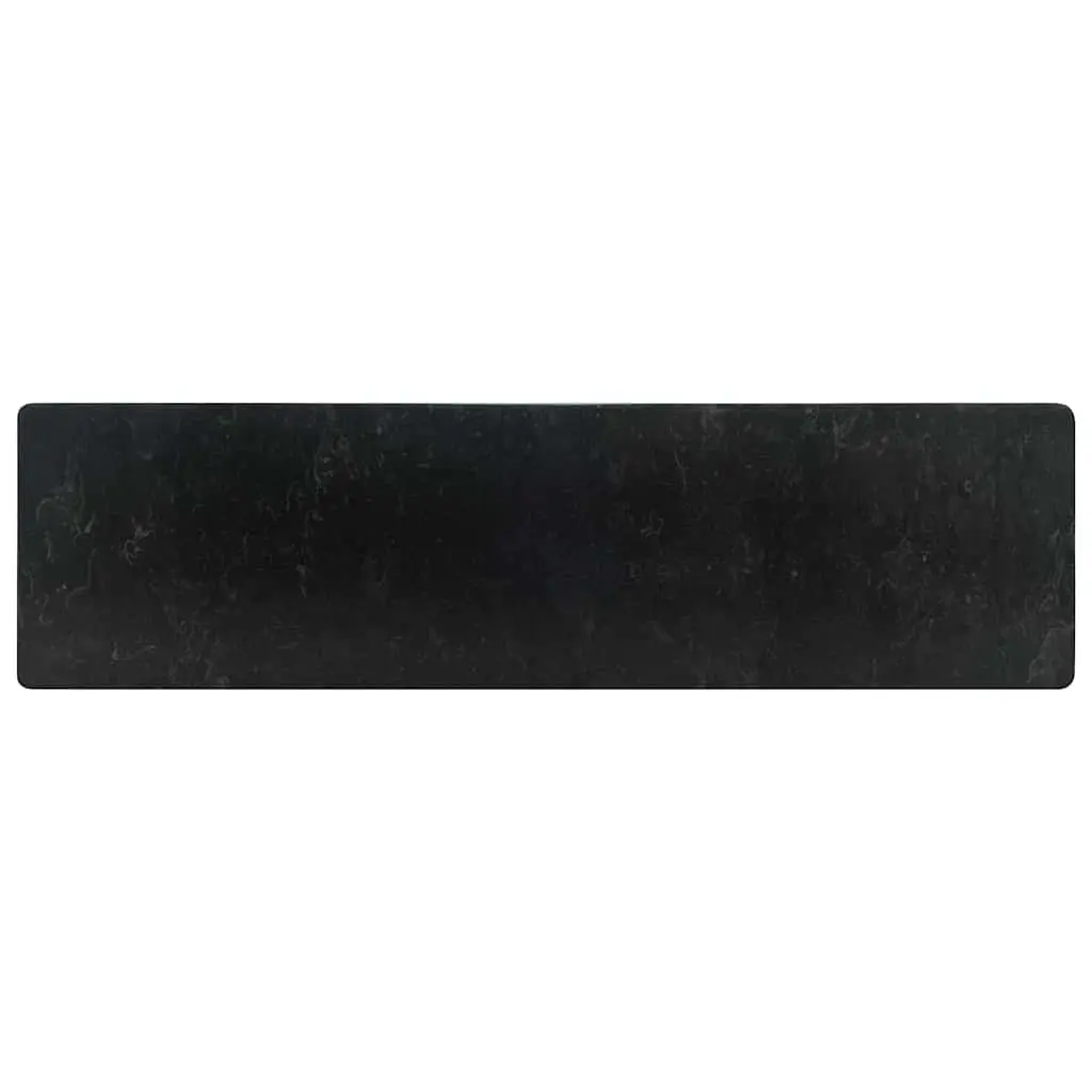 Handmade Rectangular Bathroom Sink Natural River Stone Black High Gloss 45x30x12cm