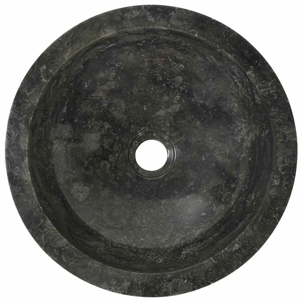 Bathroom Basin Sink Handmade 40x12 cm Black Natural River Stone