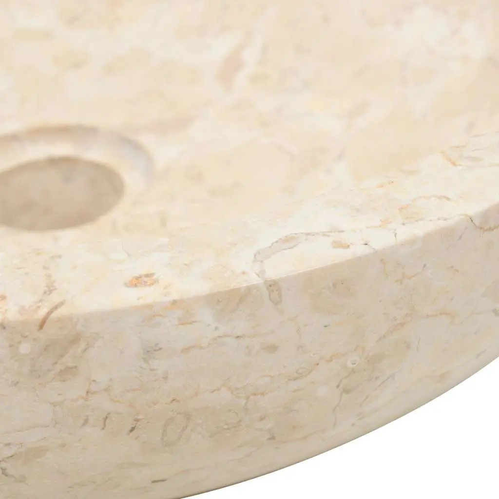 Bathroom Basin Sink Rectangular 40x12 cm Cream Handmade River Stone