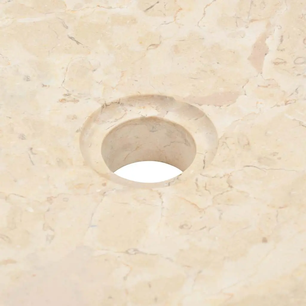 Bathroom Basin Sink Rectangular 40x12 cm Cream Handmade River Stone