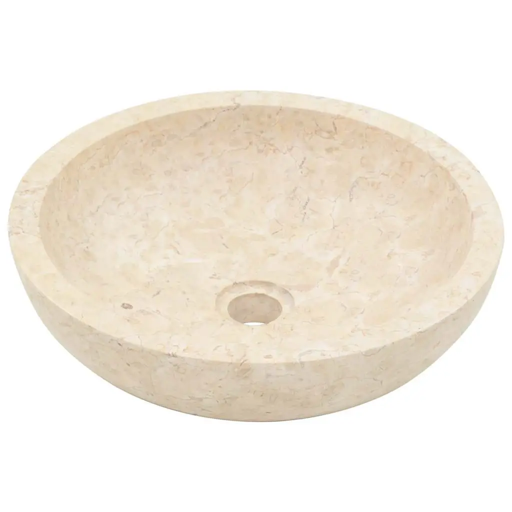 Bathroom Basin Sink Rectangular 40x12 cm Cream Handmade River Stone
