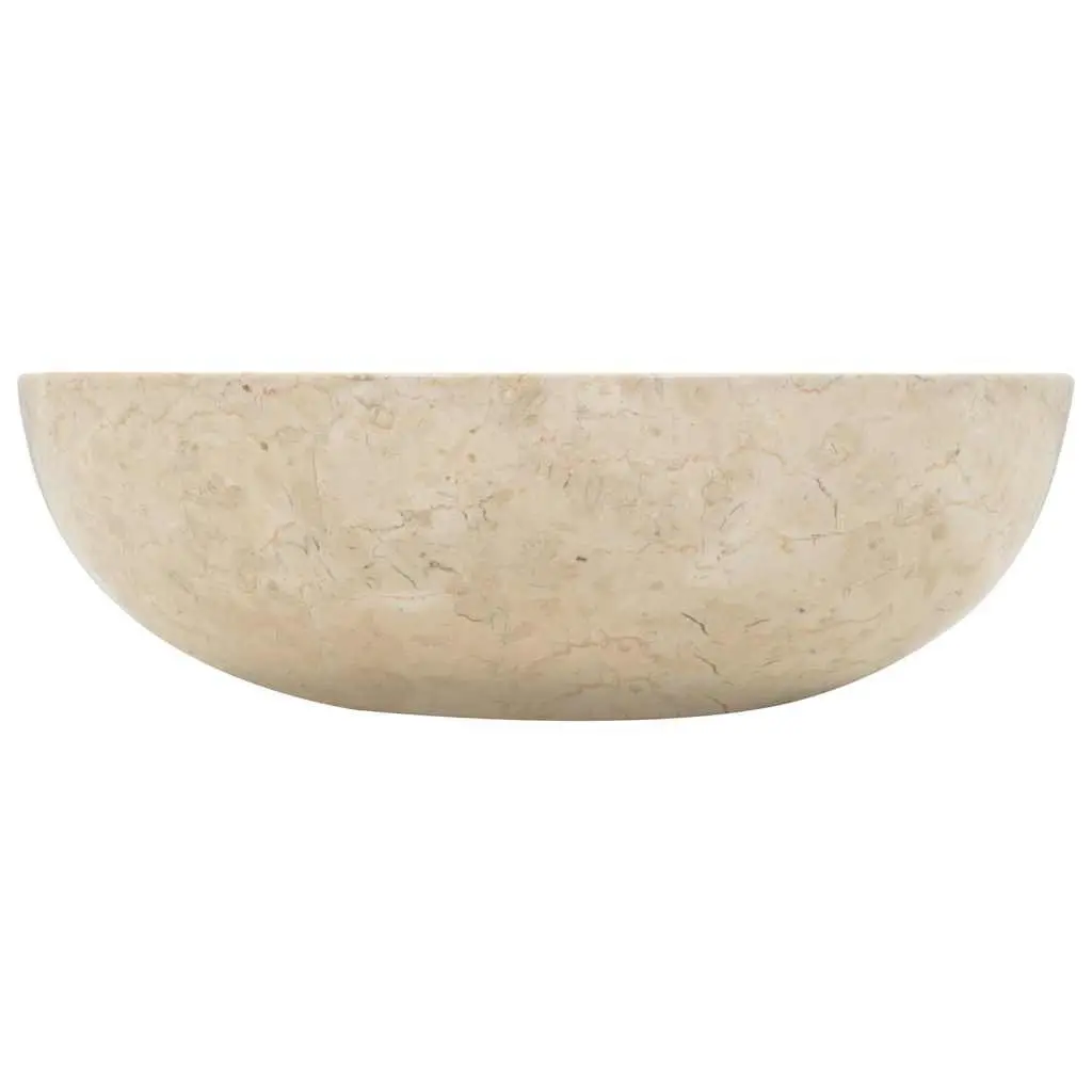 Bathroom Basin Sink Rectangular 40x12 cm Cream Handmade River Stone
