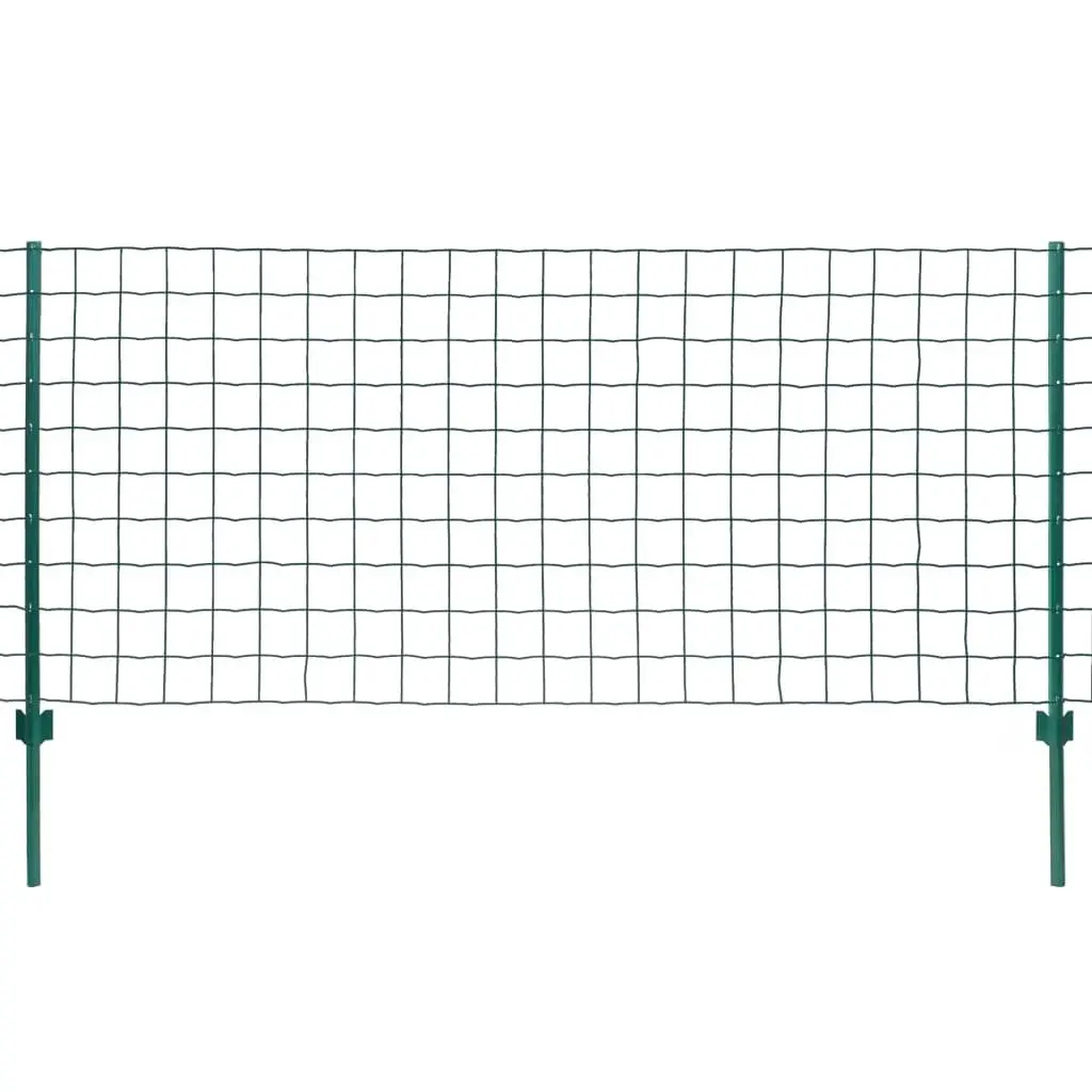 Euro Fence Panel Steel 20x0.8m Green Perimeter Barrier Garden Posts Included