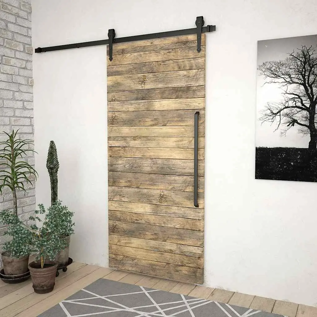 Sliding Door Hardware Kit Barn Door Kitchen Study 183cm Steel Track Black