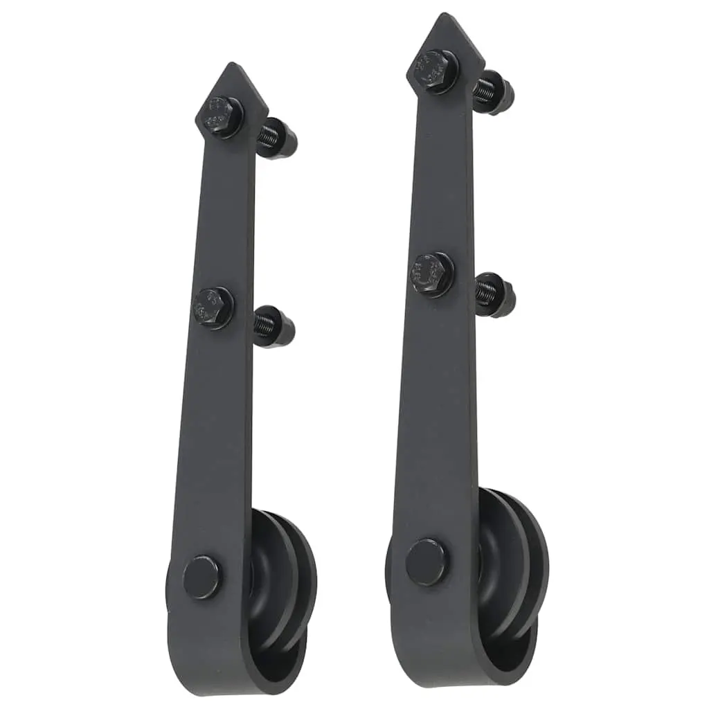 Sliding Door Hardware Kit Barn Door Kitchen Study 183cm Steel Track Black