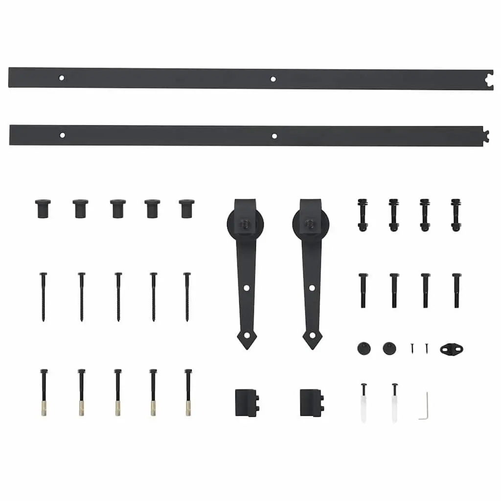 Sliding Door Hardware Kit Barn Door Kitchen Study 183cm Steel Track Black