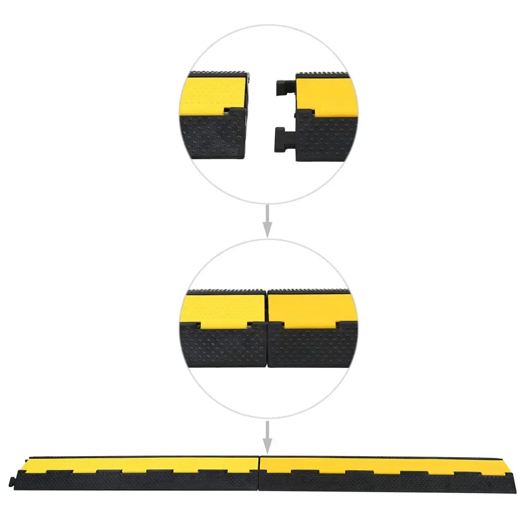 Cable Protector Ramps Dual Channel Rubber 101.5 cm Bright Yellow