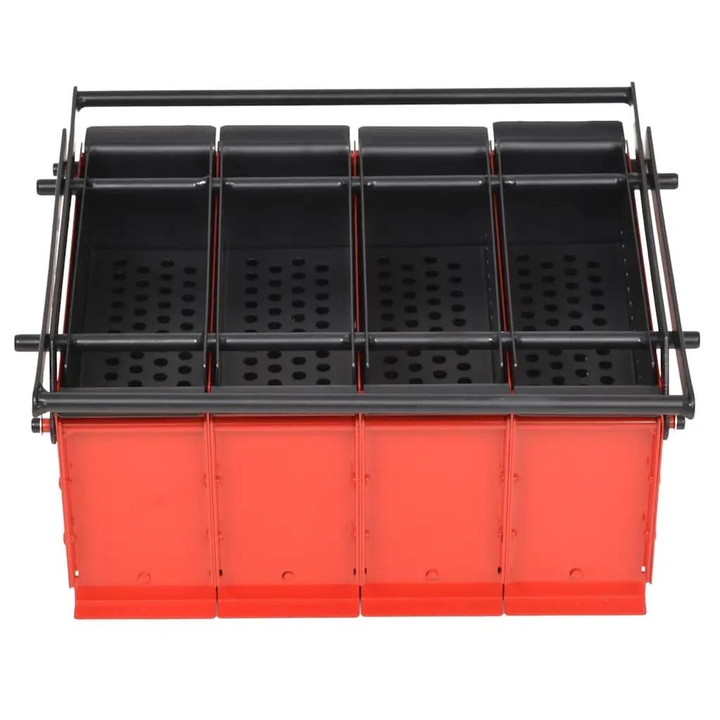 Paper Log Briquette Maker Manual Press Steel Frame Fireplace Fuel Red 38 x 31 x 18 cm