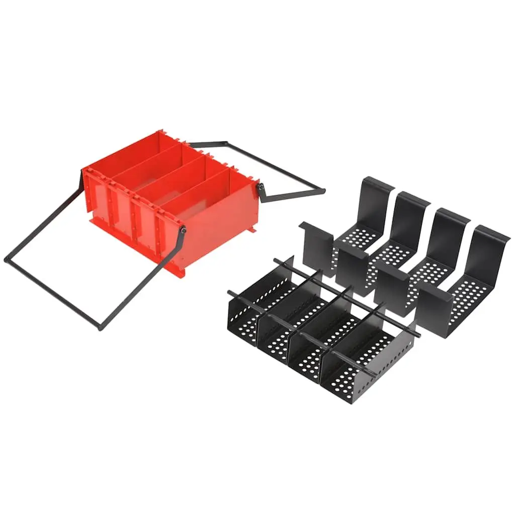 Paper Log Briquette Maker Manual Press Steel Frame Fireplace Fuel Red 38 x 31 x 18 cm
