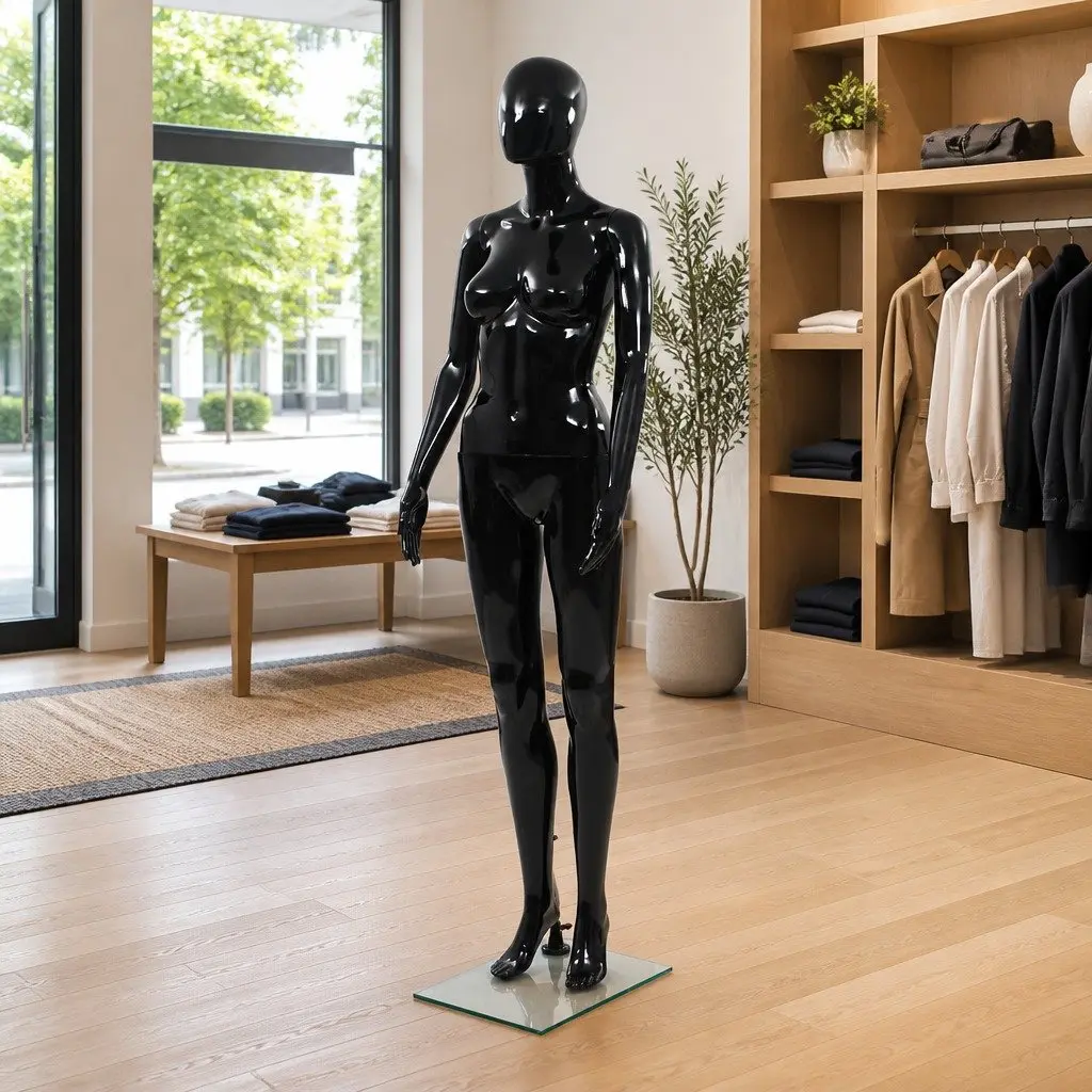 Full Body Female Mannequin Retail Display 175cm Glossy Black