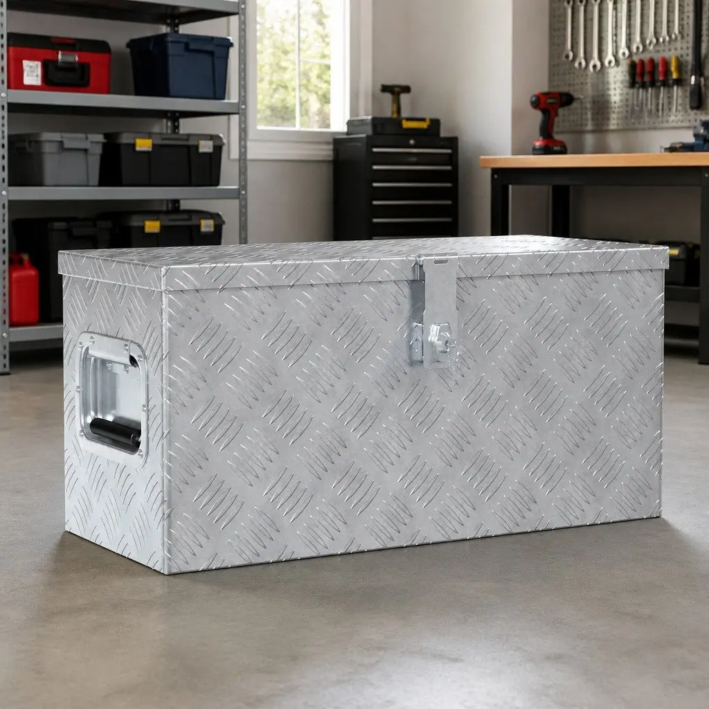 Aluminium Tool Box Storage 61.5x26.5x30cm Silver