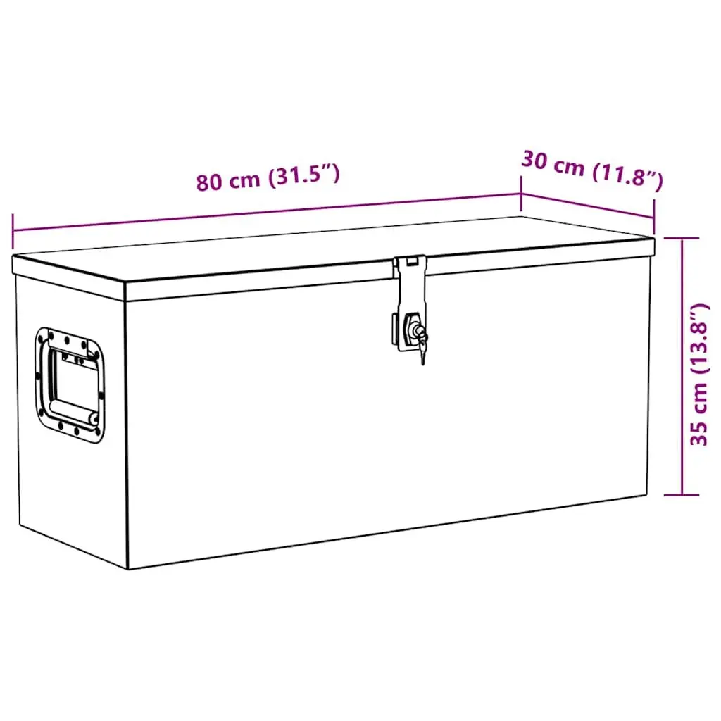 Aluminium Tool Box Storage Case Silver 80x30x35 cm Portable Locking System