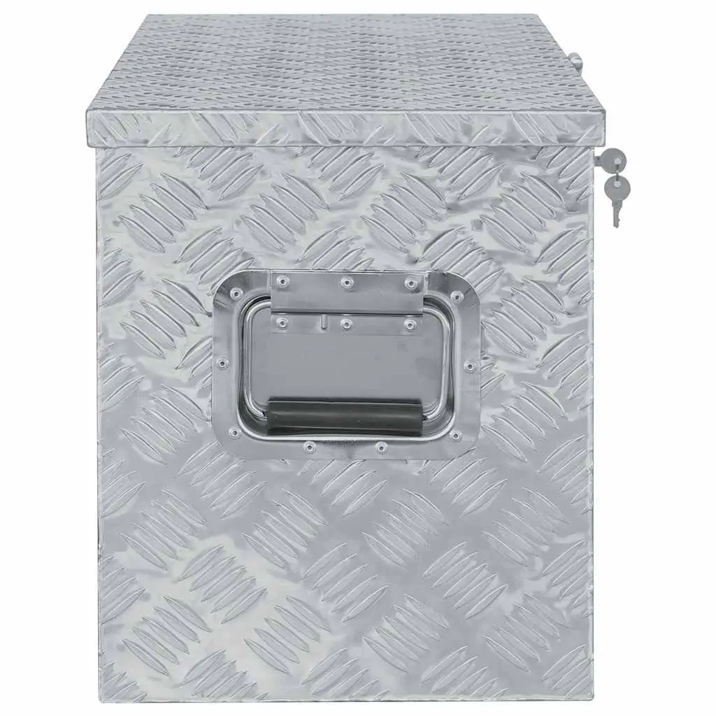 Lockable Aluminium Storage Box Silver 90.5x35x40 cm Portable Tool and Gear Organizer