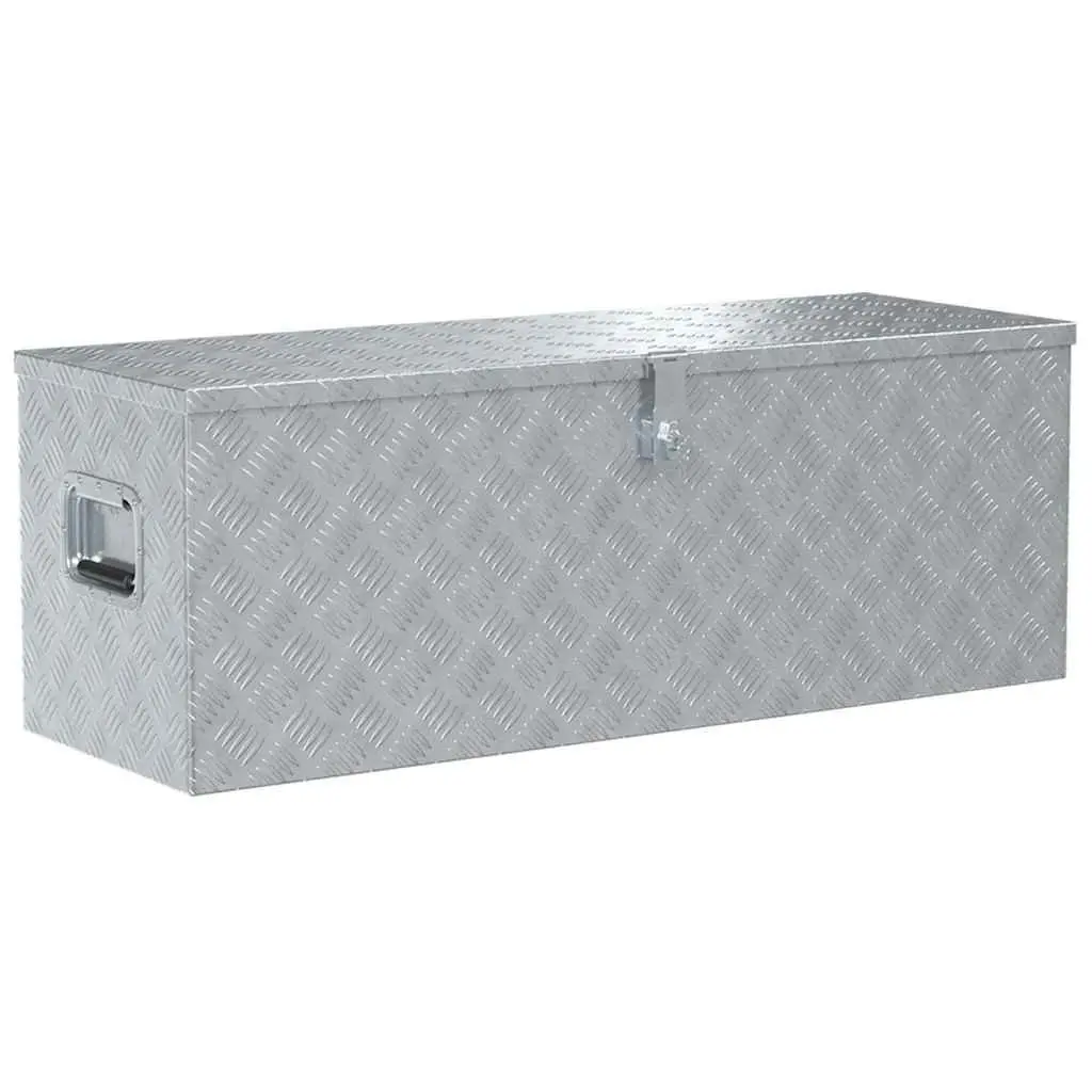 Aluminium Box Storage Tool Transport 110.5x38.5x40cm Silver Compact Lightweight Locking