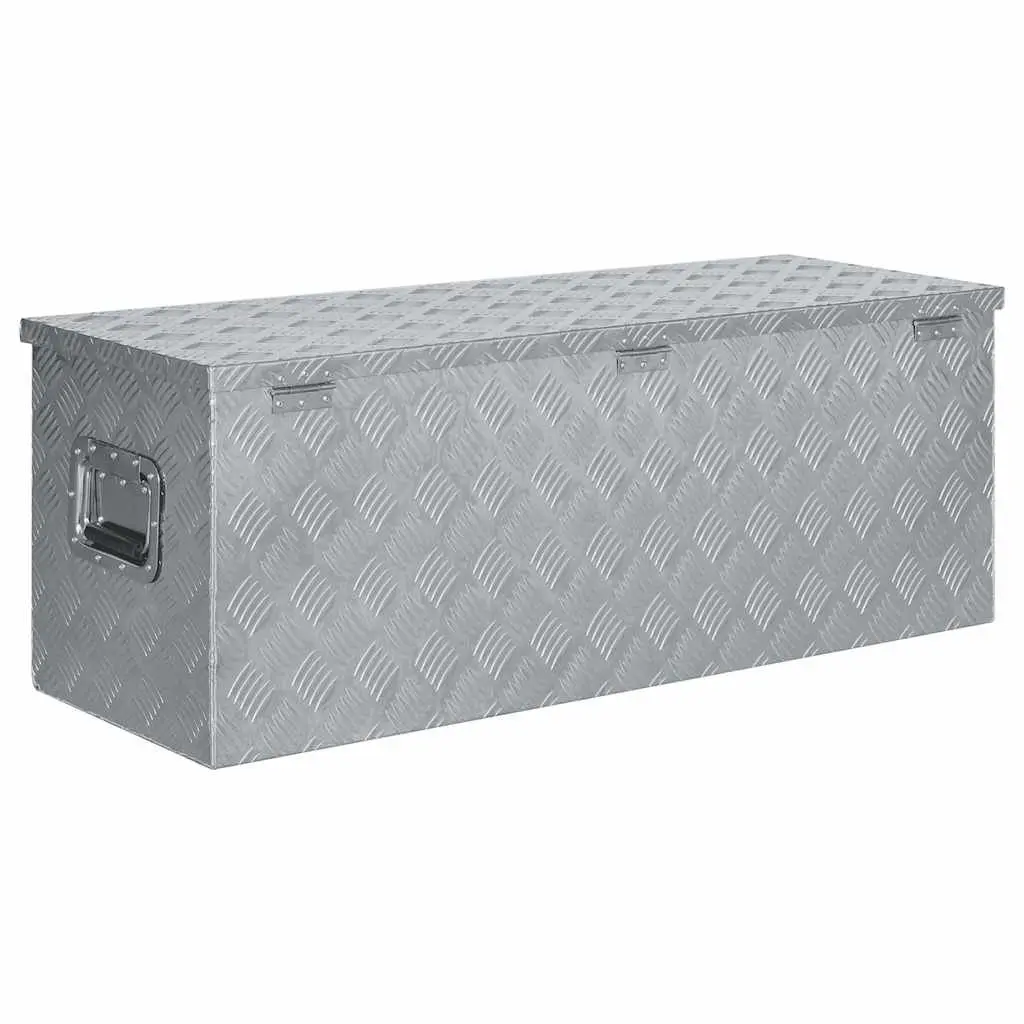 Aluminium Box Storage Tool Transport 110.5x38.5x40cm Silver Compact Lightweight Locking