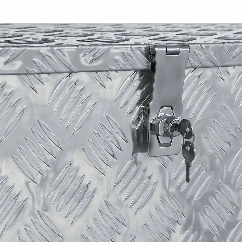 Aluminium Box Storage Tool Transport 110.5x38.5x40cm Silver Compact Lightweight Locking