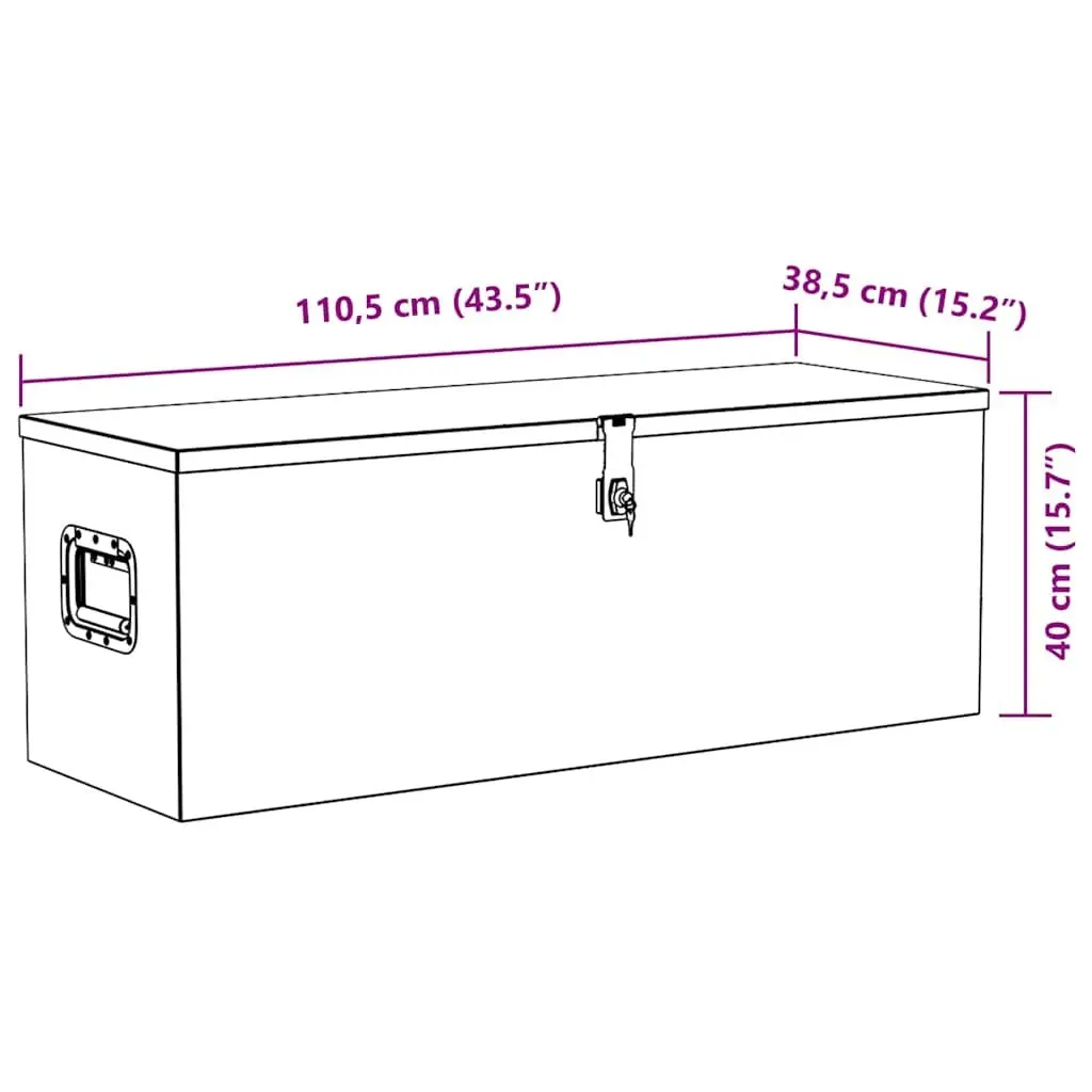 Aluminium Box Storage Tool Transport 110.5x38.5x40cm Silver Compact Lightweight Locking