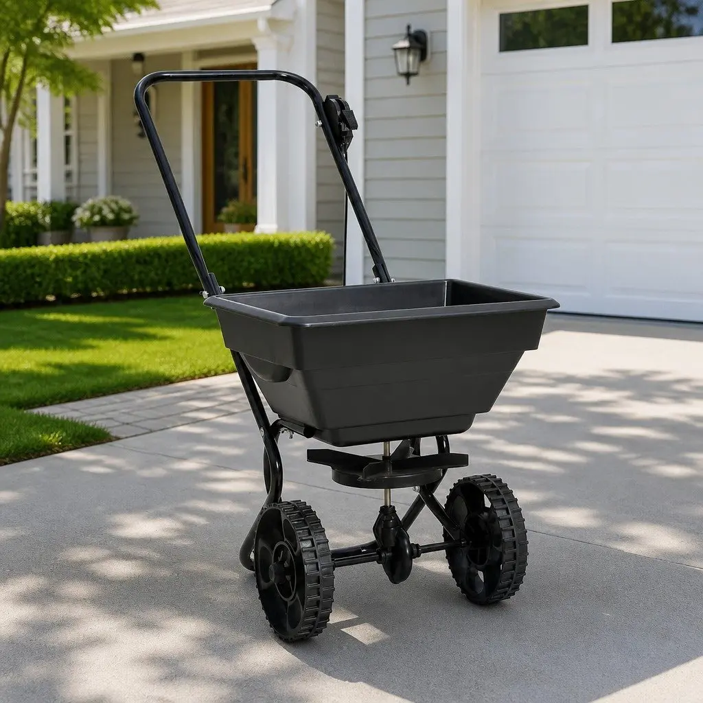Walk Behind Salt Spreader with Sturdy Build