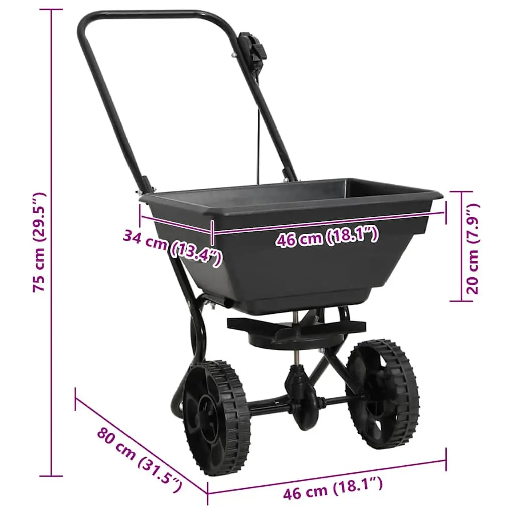 Walk Behind Spreader Salt Fertilizer Tool 80x46x75cm White