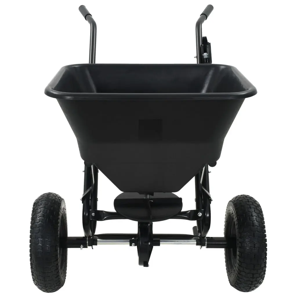 Walk Behind Salt Spreader Garden Lawn Fertilizer Seed Disperser Tool 45L