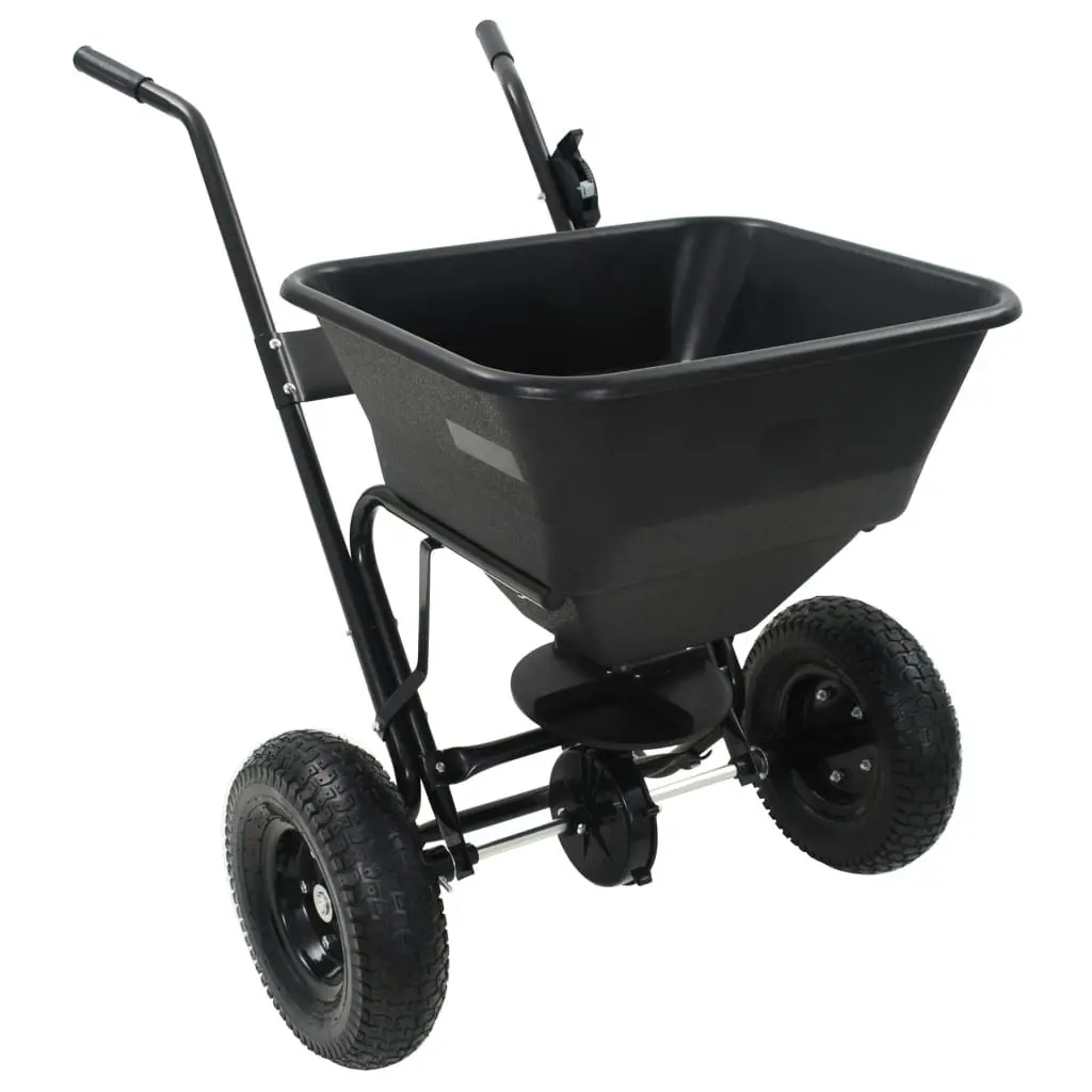 Walk Behind Salt Spreader Garden Lawn Fertilizer Seed Disperser Tool 45L