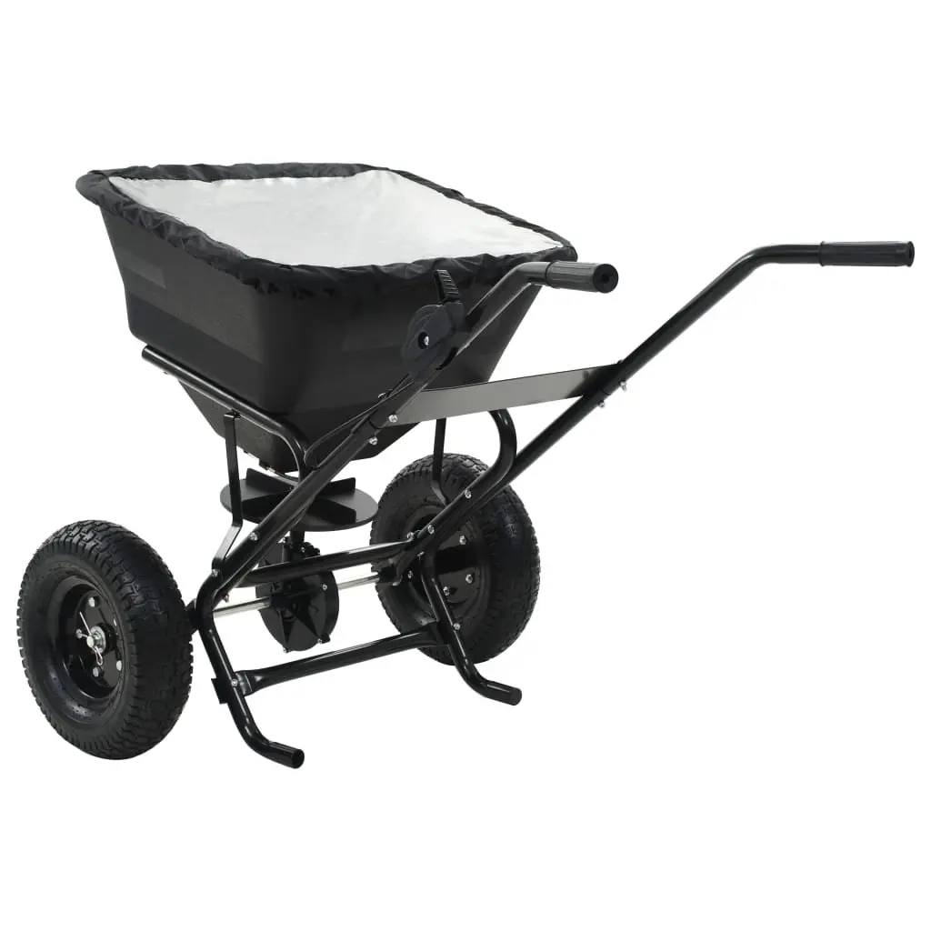Walk Behind Salt Spreader Garden Lawn Fertilizer Seed Disperser Tool 45L