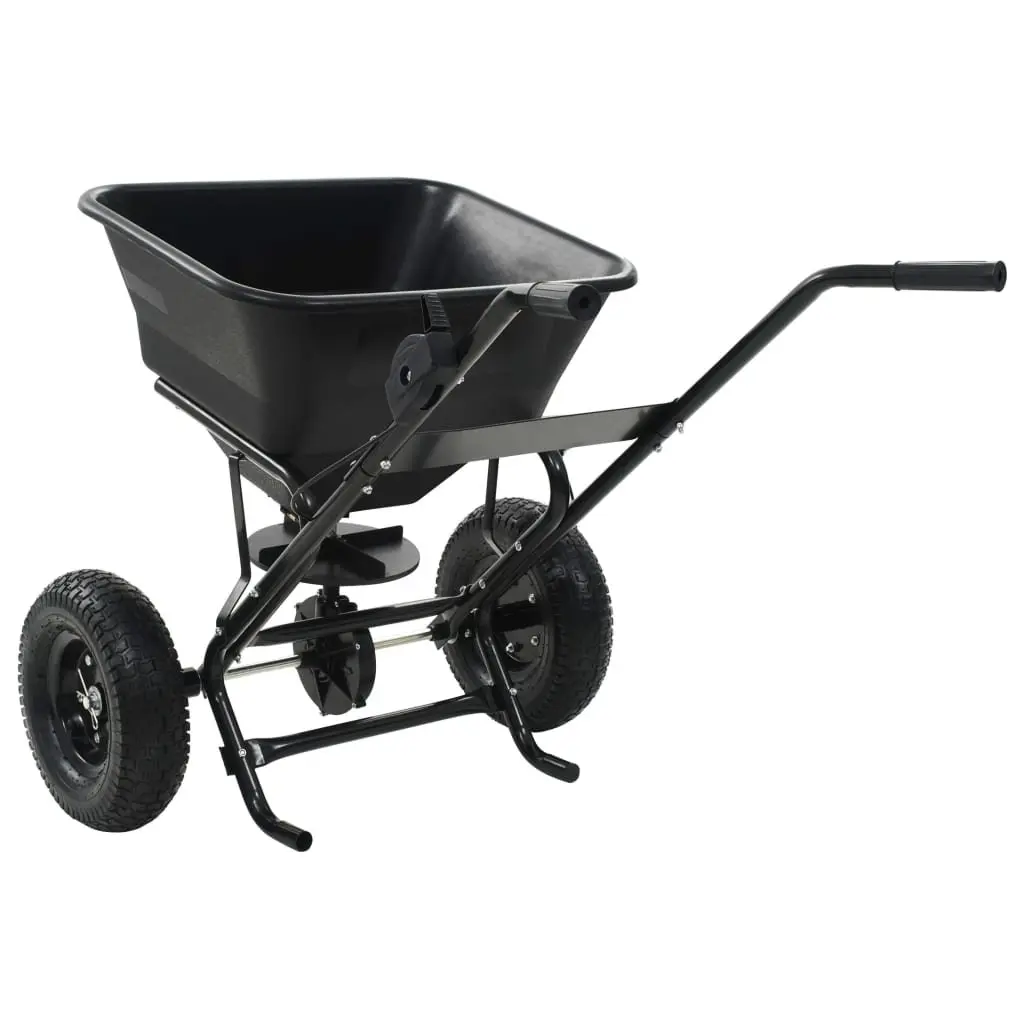 Walk Behind Salt Spreader Garden Lawn Fertilizer Seed Disperser Tool 45L