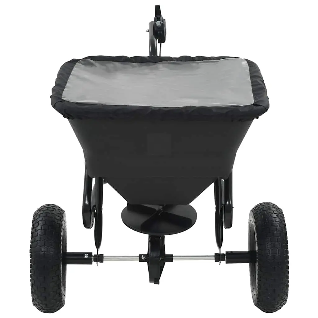 Tow Behind Spreader Garden Tool Fertilizer Salt Seeder 45L Black
